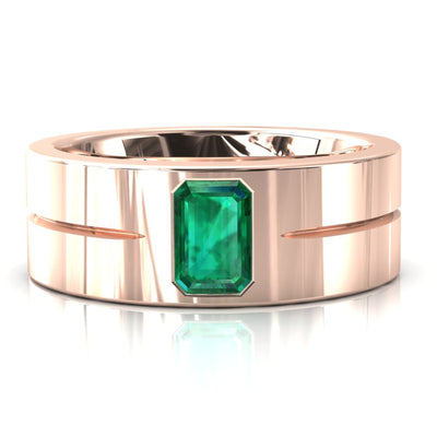 Emerald Cut Center Stone Bold & Thick Statement Ring