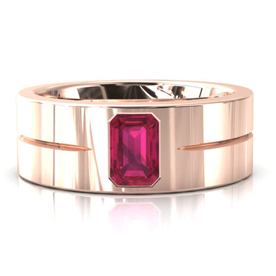 Emerald Cut Center Stone Bold & Thick Statement Ring