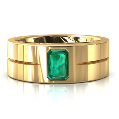Emerald Cut Center Stone Bold & Thick Statement Ring