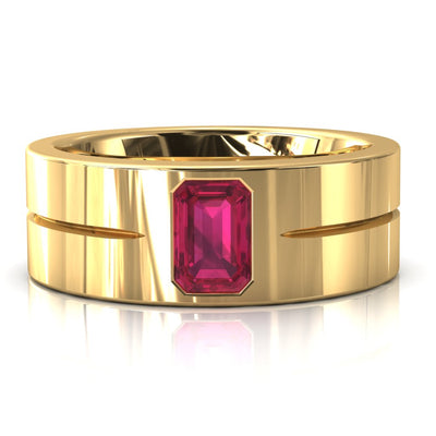 Emerald Cut Center Stone Bold & Thick Statement Ring