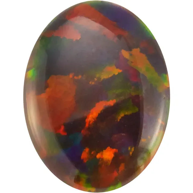 Oval Cabochon FAB Lab-Grown Black Opal Gems