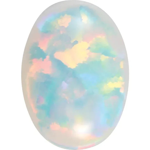 Oval Cabochon FAB Lab-Grown White Opal Gems