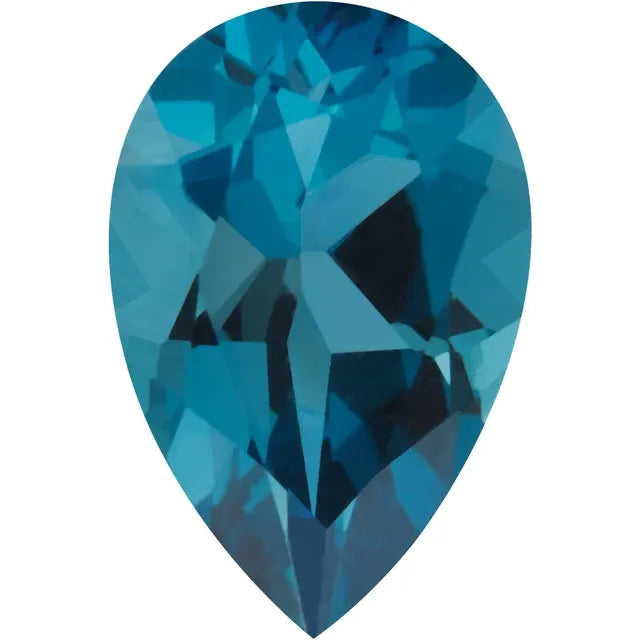 Pear London Blue Topaz Natural Gemstones