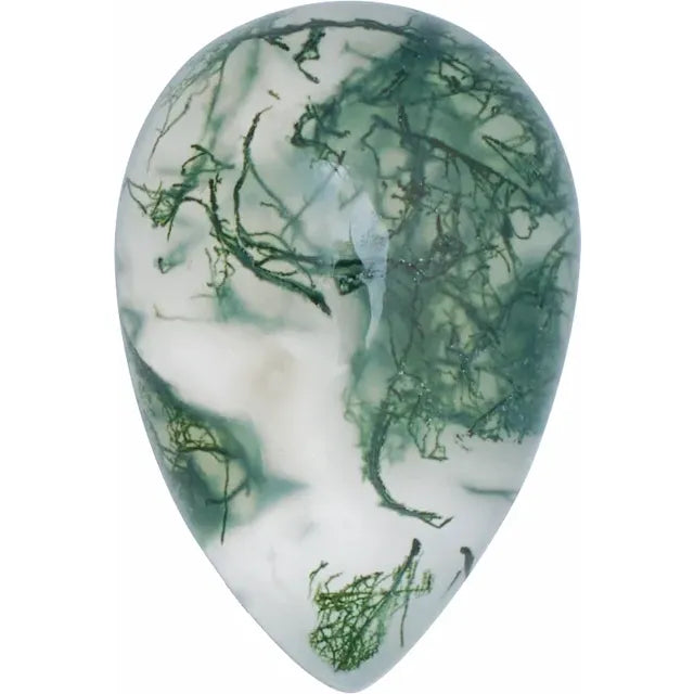 Pear Moss Agate Calibrated Cabochon Natural Gemstones