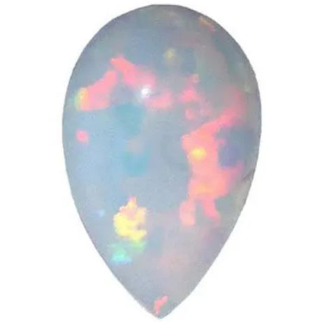 Pear Cabochon FAB Lab-Grown White Opal Gems