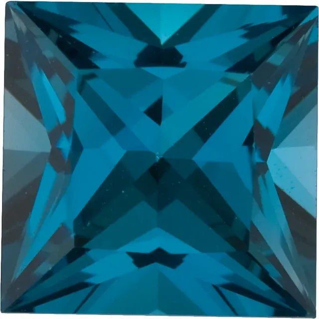 Princess Cut London Blue Topaz Natural Gemstones