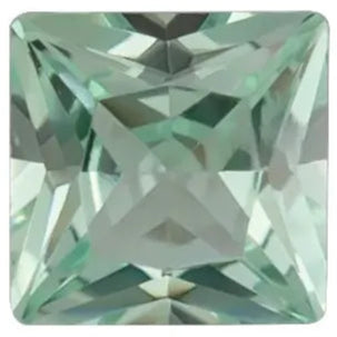 Princess FAB Lab-Grown Green Sapphire Gems