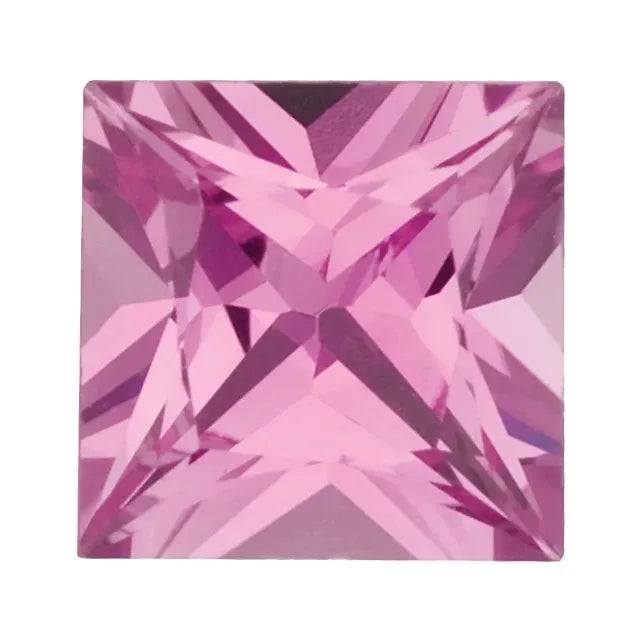Square Pink Sapphire Natural Gemstones
