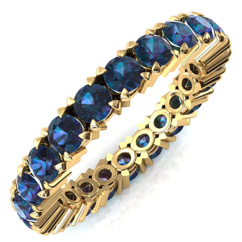 Lilaine Alexandrite Full Eternity 3mm Round Cut Engagement or