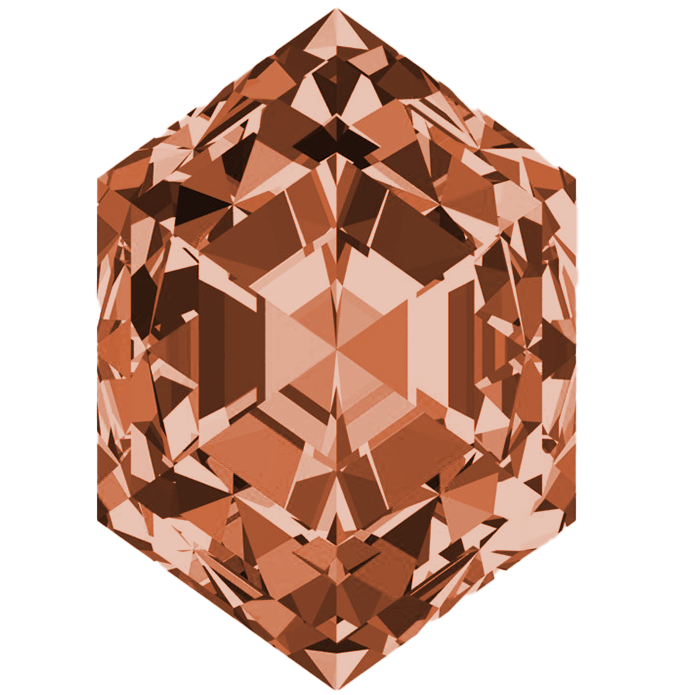 Elongated Hexagon FAB Lab-Grown Orange Sapphire Gems