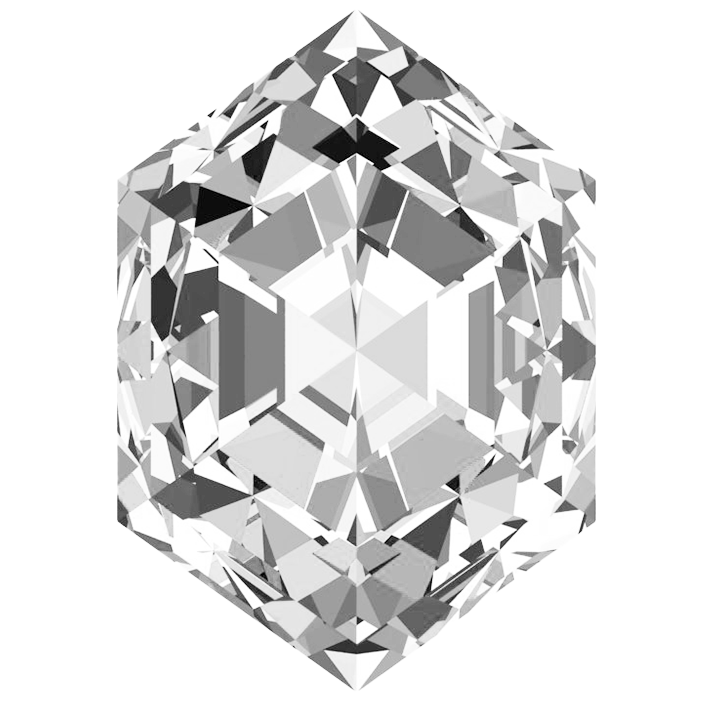 Elongated Hexagon FAB Lab-Grown White Sapphire Gems