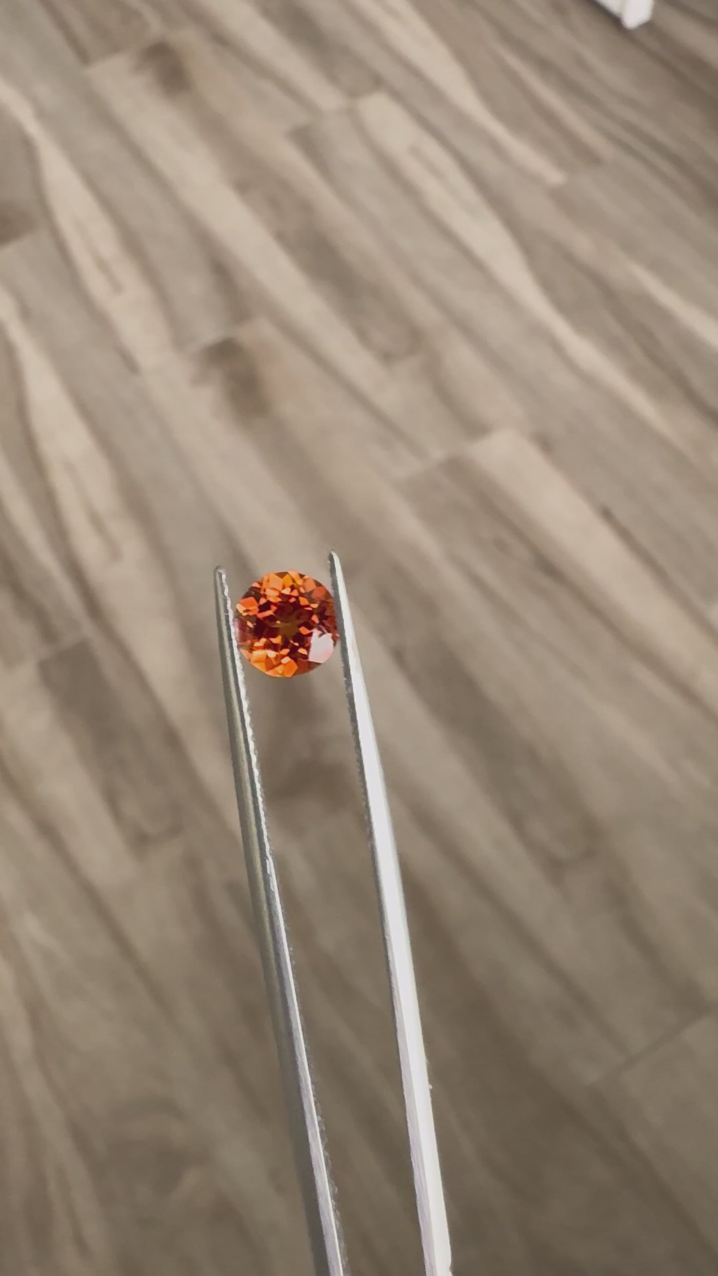 Round FAB Lab-Grown Orange Sapphire Gems