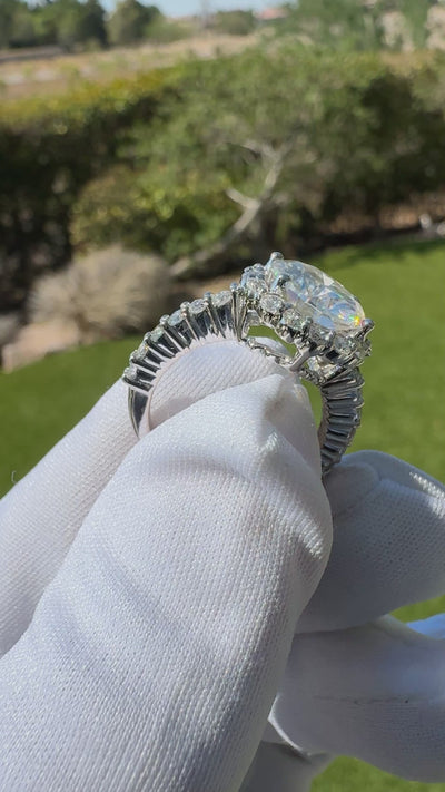 Jana Round Center Stone Cathedral Halo Engagement Ring