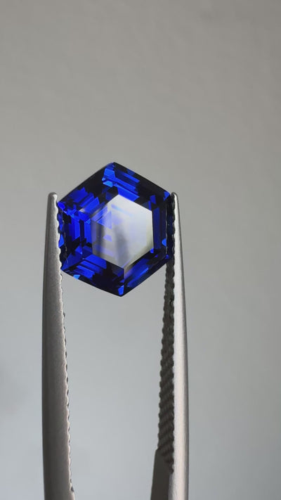 Hexagon FAB Lab-Grown Blue Sapphire Gems