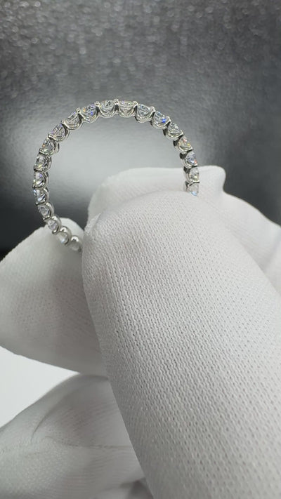 Prestine Gemstones Full Eternity "U-Shaped" Scalloped Double Shared Prong Band