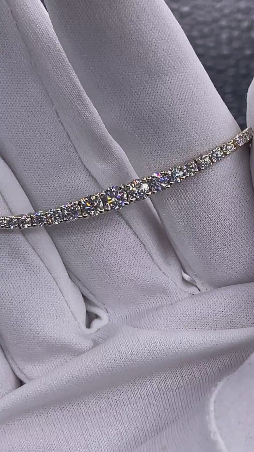 Stunning Tapered Moissanite or Diamond In-Line Bracelet