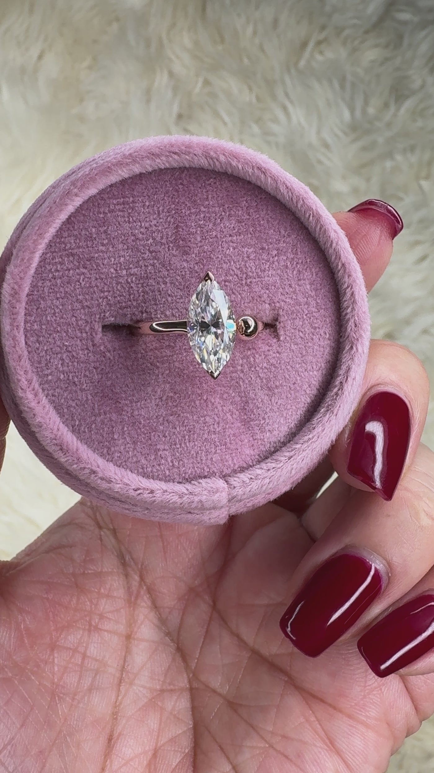 12x6mm Marquise Moissanite Solitaire Ring