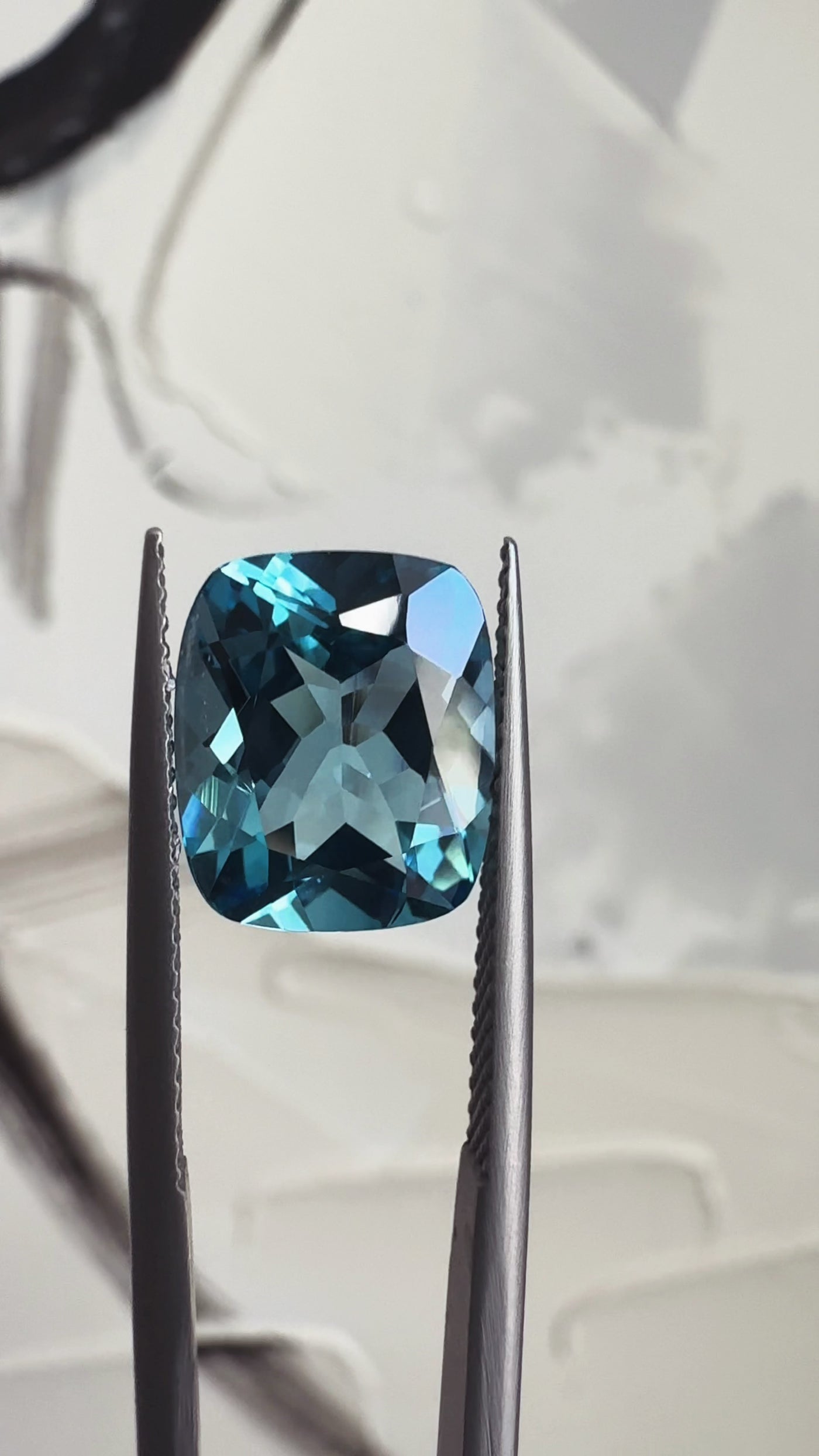 Antique Cushion Swiss Blue Topaz Natural Gemstones