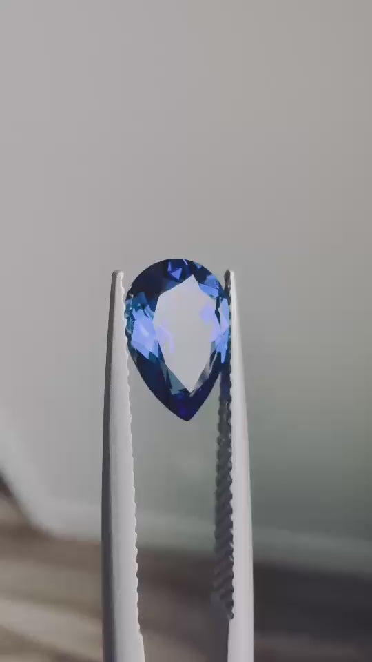 Pear FAB Lab-Grown Blue Sapphire Gems