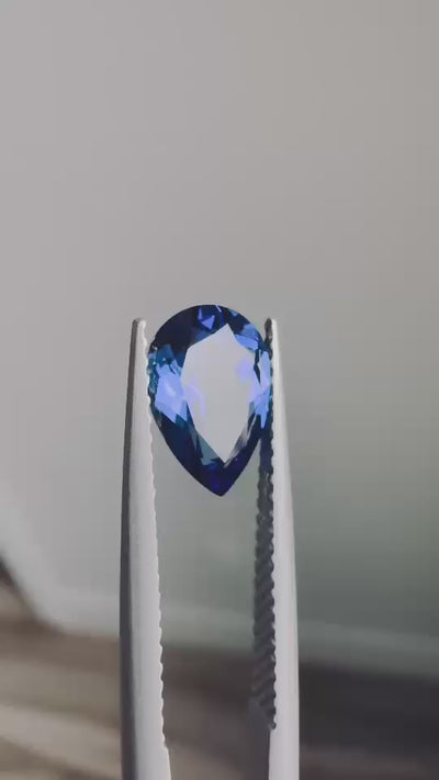 Pear FAB Lab-Grown Blue Sapphire Gems