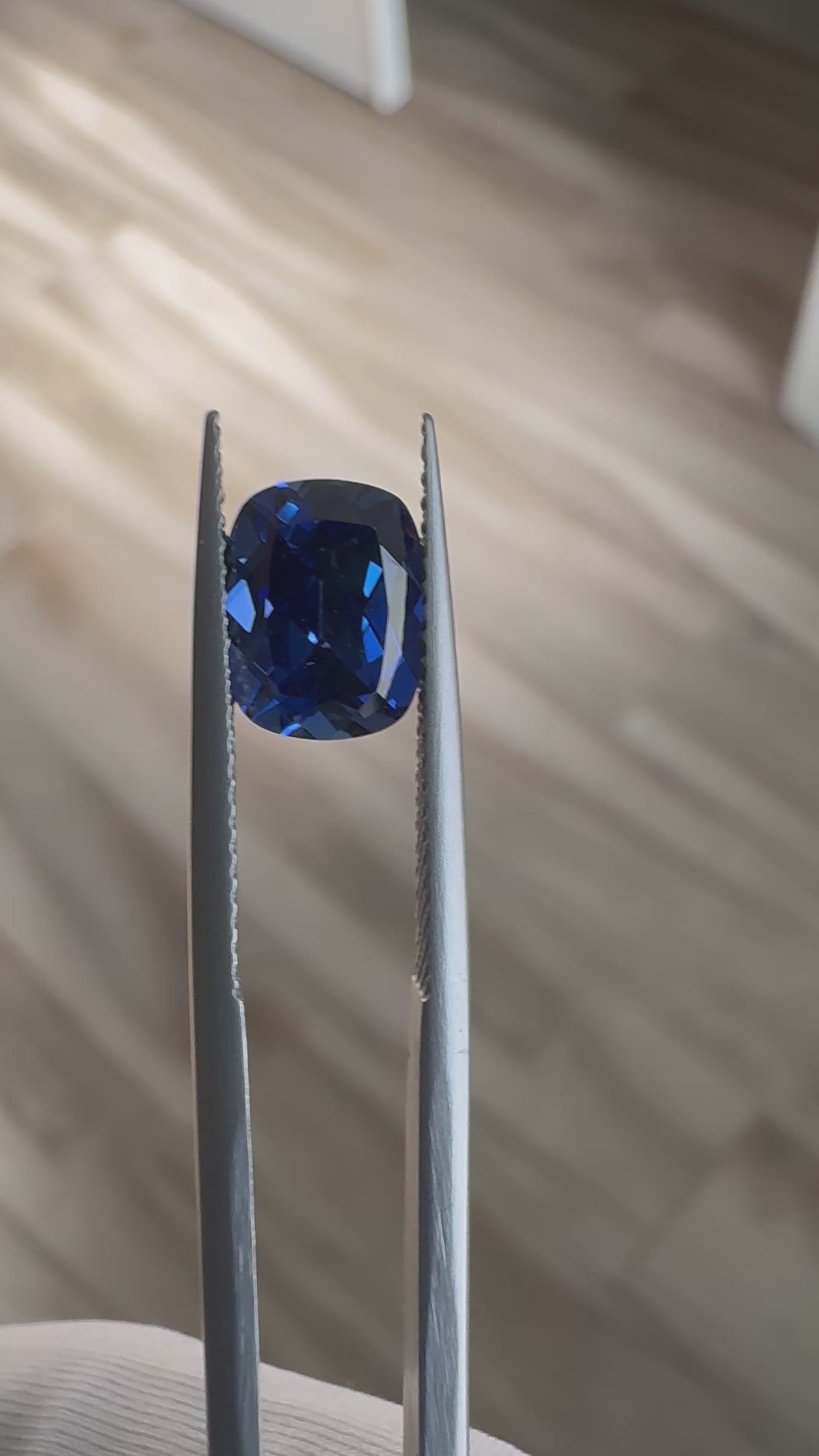 Antique Cushion FAB Lab-Grown Blue Sapphire Gems