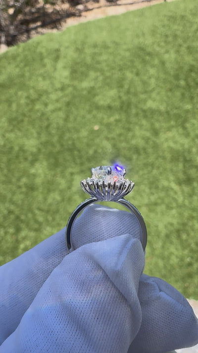 The Duchess Oval Center Stone 6 Prong Diamond Cluster Halo Ring