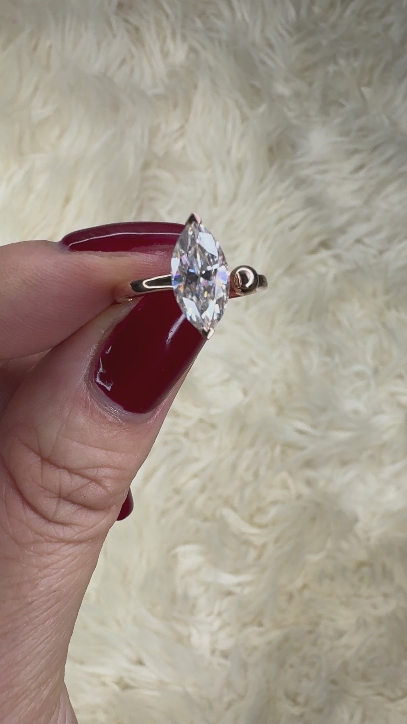 12x6mm Marquise Moissanite Solitaire Ring