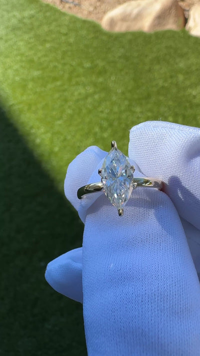 Marquise Moissanite 6 Prongs FANCY Solitaire Ring