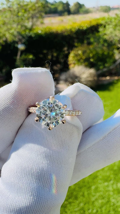 Nora Round Center Stone Solitaire 6 Prong Ring