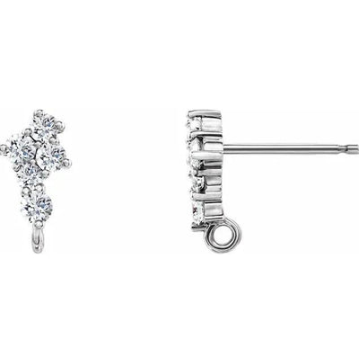 1/3 CTW Diamond Cluster Earring Tops-FIRE & BRILLIANCE