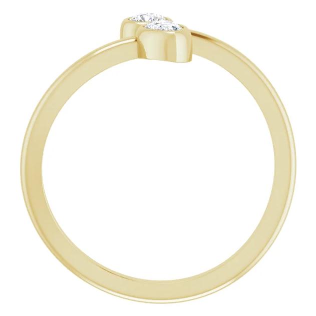 1/4 CTW Diamond Bezel-Set Bypass Ring-FIRE & BRILLIANCE