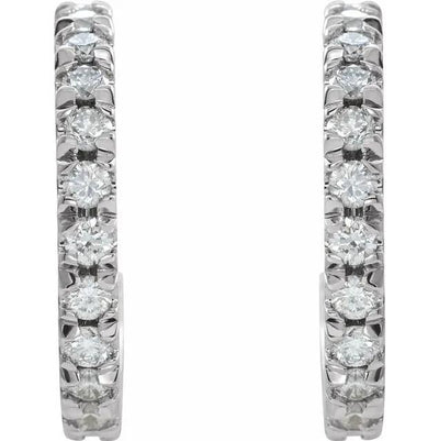 5/8 CTW Lab-Grown Diamond French-Set Hoop Earrings-FIRE & BRILLIANCE