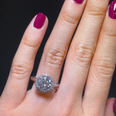 Everly Round Center Stone Exquisite Bravada Shank Halo Diamond Ring