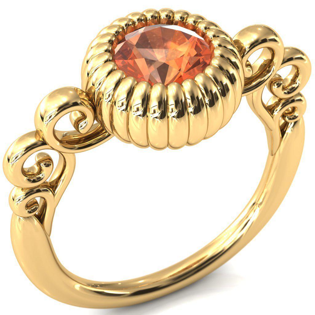 6.5mm Garnet Round Halloween Pumpkin Ring-Fire & Brilliance ® Creative Designs-Fire & Brilliance ®