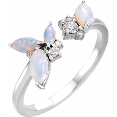 Australian Opal Multi Stone Open Space Ring
