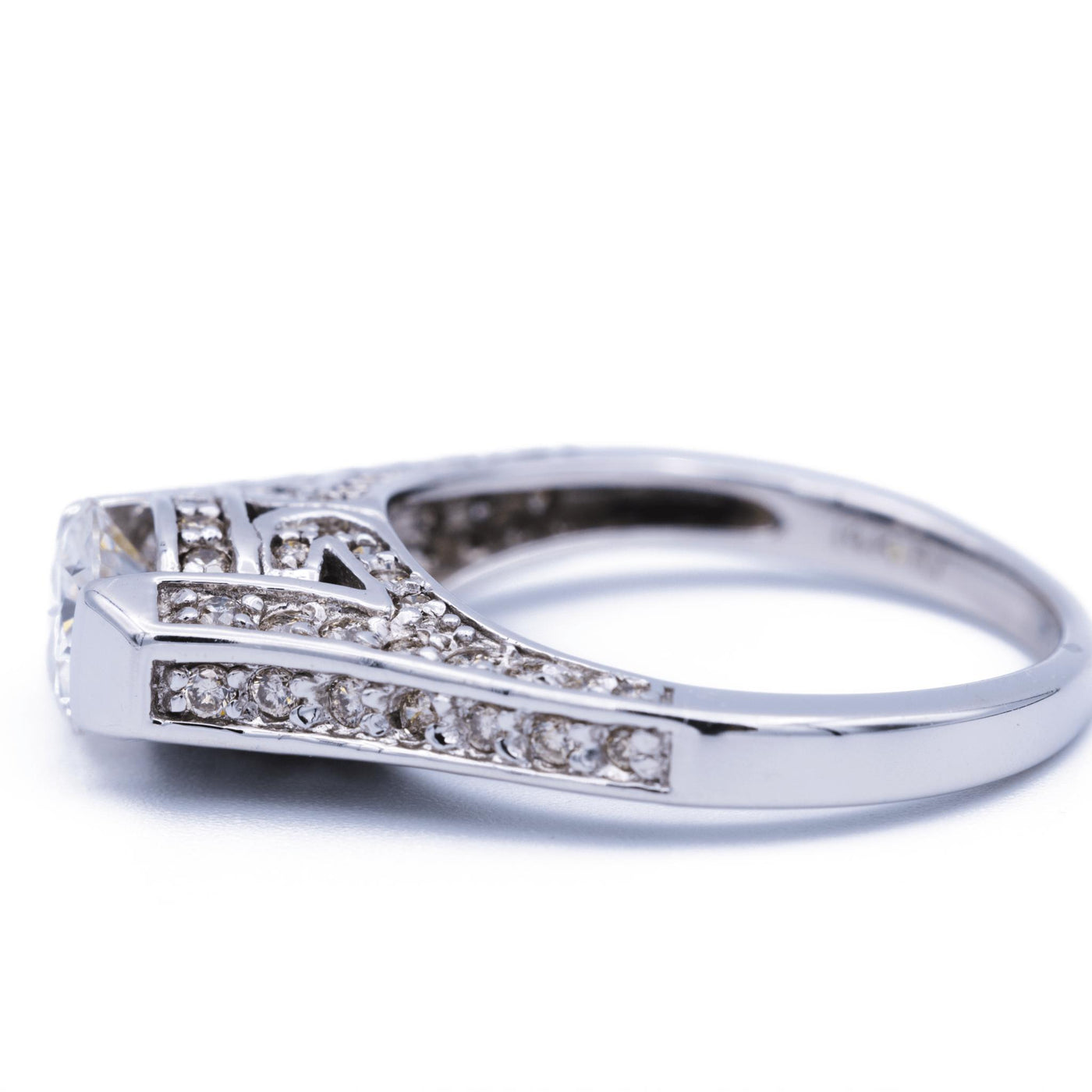 6mm Round Moissanite Diamond Highset Engagement 14K Solid White Gold Ring-Fire & Brilliance ® Creative Designs-Fire & Brilliance ®