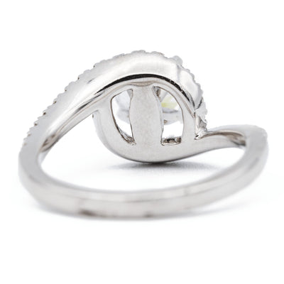 8mm Round Moissanite 14K White Gold Diamond 4 Prong Bypass Shank Ring-Fire & Brilliance ® Creative Designs-Fire & Brilliance ®