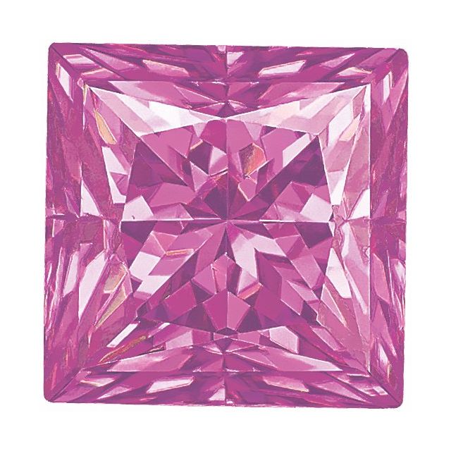 Square Diamond Faceted FAB Pink Moissanite Loose Stone