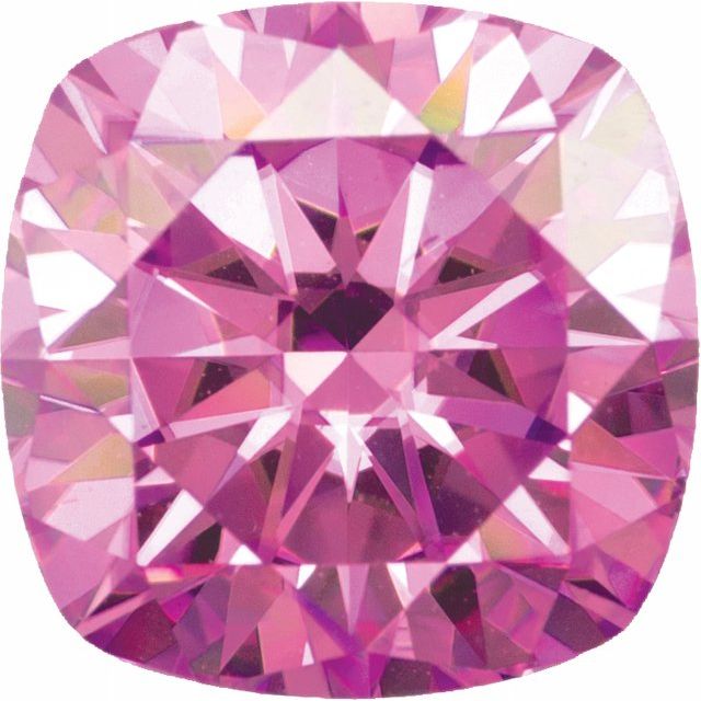 Cushion Diamond Faceted FAB Pink Moissanite Loose Stone