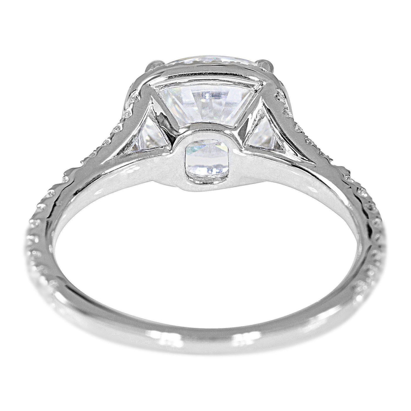 9x7mm Oval Moissanite 14K White Gold Diamond East to West Diamond Halo Basket Design Ring-Fire & Brilliance ® Creative Designs-Fire & Brilliance ®
