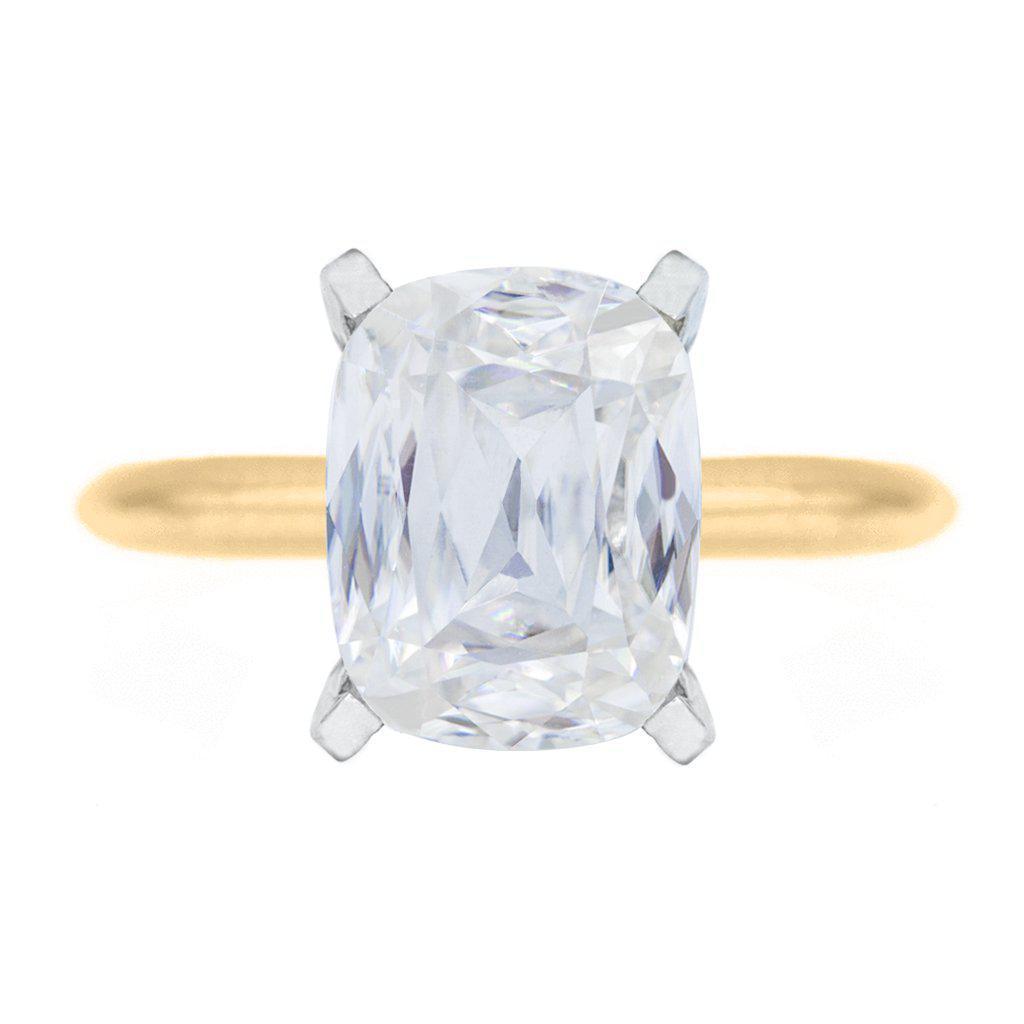 Criss Cut Cushion Heirloom FAB Moissanite 4 Prongs FANCY Solitaire Ring-Solitaire Ring-Fire & Brilliance ®