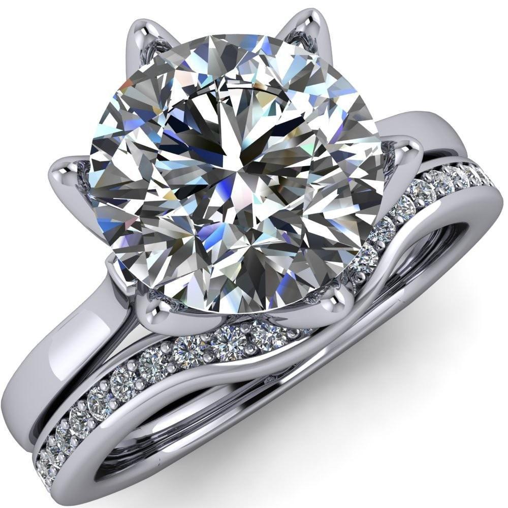 G n W Designs Inc > 3 STONE > 6 Prong 3 stone Engagement Ring Setting