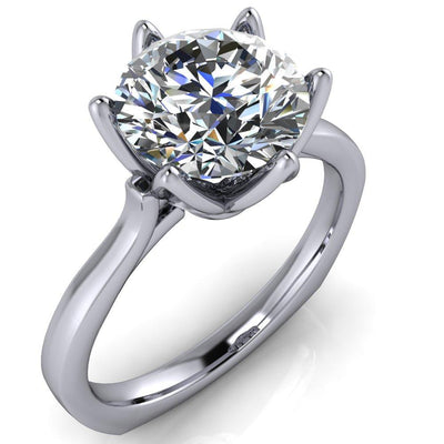 Adalyn Round Moissanite Cathedral 6 Petal Prong Euro Shank Engagement Ring-Custom-Made Jewelry-Fire & Brilliance ®