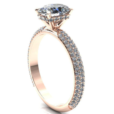 Adina Oval Moissanite 4 Prong Diamond Accent Engagement Ring-Custom-Made Jewelry-Fire & Brilliance ®