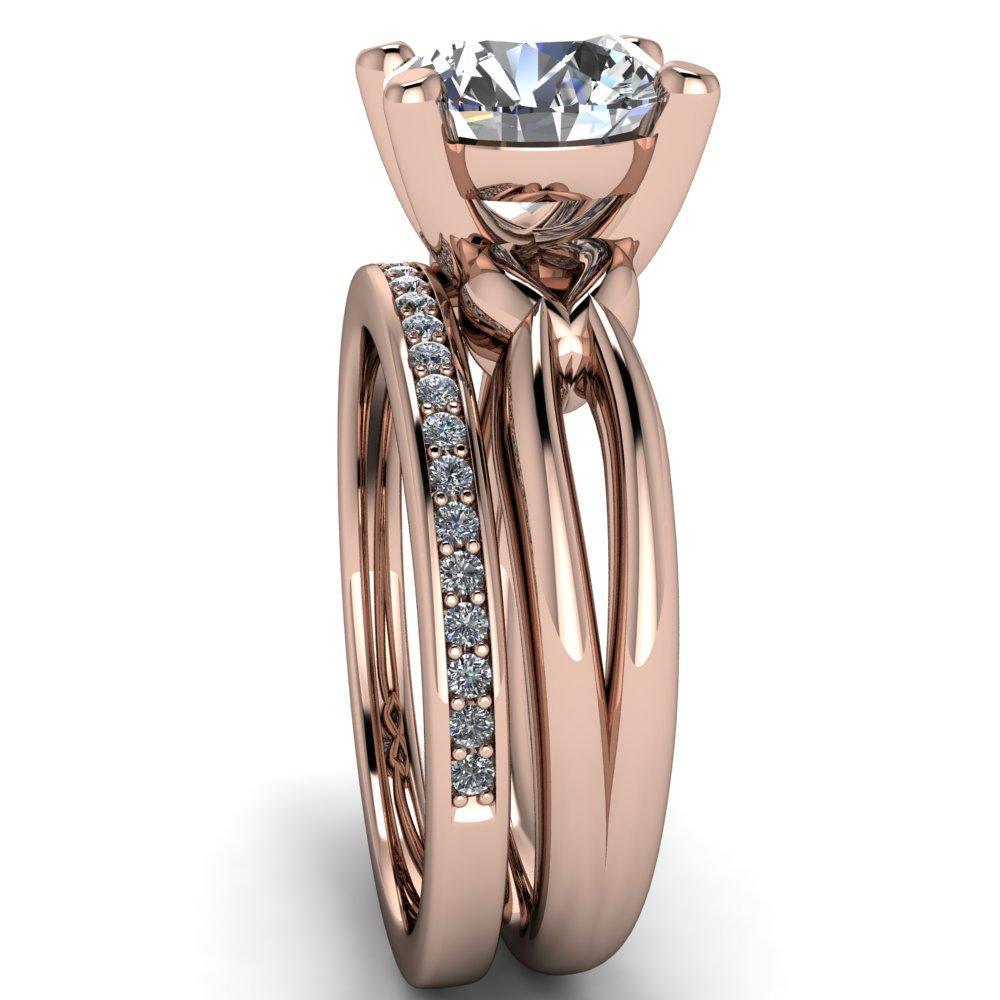 Adora Round Moissanite 4 Prong Split Shank Setting Engagement Ring-Custom-Made Jewelry-Fire & Brilliance ®