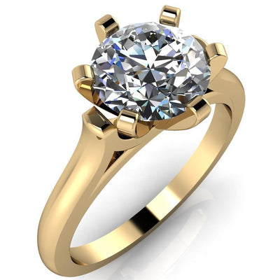 Aiva Round Moissanite U Shank Engagement Ring-Custom-Made Jewelry-Fire & Brilliance ®