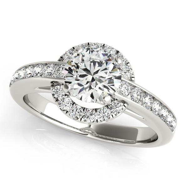 Ally Round Center Stone Two Tone Halo Channel Engagement Ring – FIRE ...