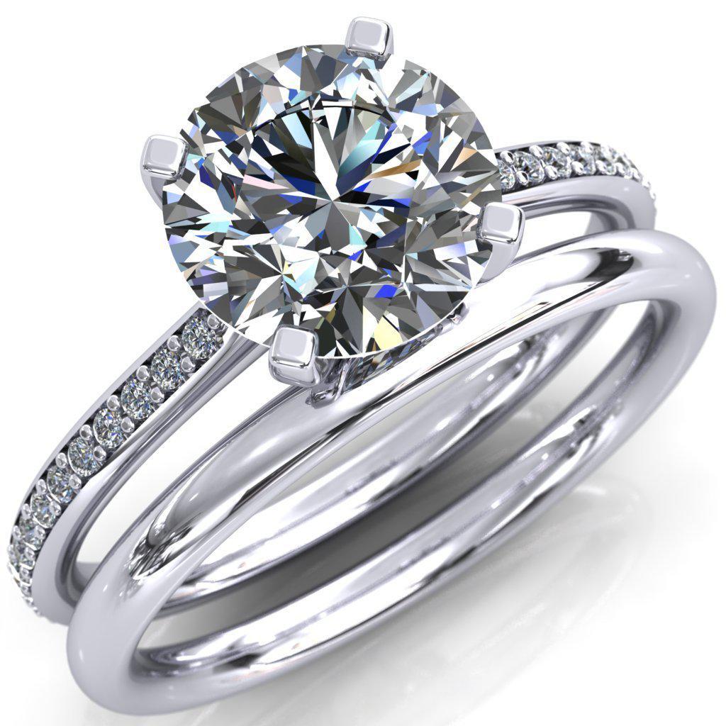 Alondra Round Moissanite Classic 4 Prong Diamond Solitaire Ring-Custom-Made Jewelry-Fire & Brilliance ®