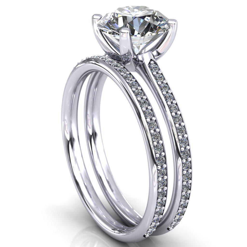 Alondra Round Moissanite Classic 4 Prong Diamond Solitaire Ring-Custom-Made Jewelry-Fire & Brilliance ®