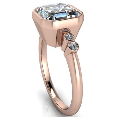 Amelie Asscher Moissanite Full Bezel Engagement Ring-Custom-Made Jewelry-Fire & Brilliance ®